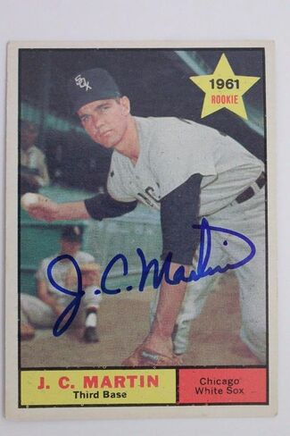 JC Martin Sox Mets Cubs 1961 #124 TOPPS Autograph MLB Card Signed 16C - MLB Autographed Baseball Cards in Saudi Arabia