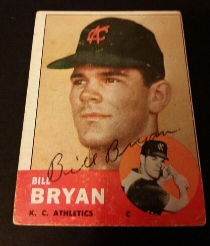 Bill Bryan Athletics 1963 Topps #236 Senators Authentic التوقيع على توقيع JG2 - MLB بطاقات البيسبول الموقعة in Saudi Arabia