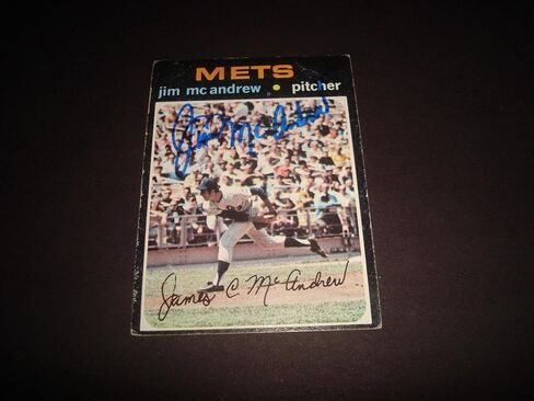 Jim McAndrew 1969 Mets 1971 Topps #428 Signed Authentic Autograph BAT Dinner - Baseball Slabbed Autographed Cards in Saudi Arabia