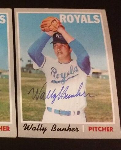 Wally Bunker Royals 1970 Topps #266 أوريولز وقعت توقيعه الأصيل FB15 - بطاقات البيسبول الموقعة in Saudi Arabia