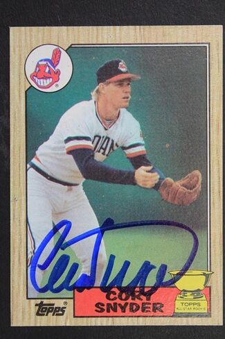 Cory Snyder Indians 1987 Topps #192 Jays وقعت على توقيعه الأصيل JA15 - بطاقات البيسبول الموقعة in Saudi Arabia