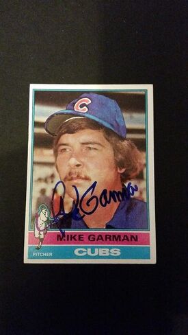 Mike Garman Cubs 1976 Topps #34 Cardinals Authentic Motograph FB15 - بطاقات البيسبول الموقعة in Saudi Arabia