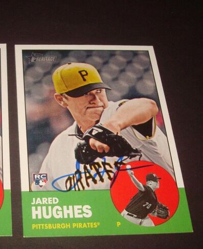 Jared Hughes Pirates 2012 Topps Heritage #184 توقيع Authentic Autograph 920 - بطاقات البيسبول الموقعة MLB in Saudi Arabia