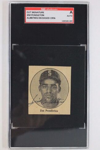 Jim Pendleton (d.1996) Braves Pirates Cut Autograph Photo Signed SGC AUTHENTIC - Baseball Slabbed Autographed Cards in Saudi Arabia