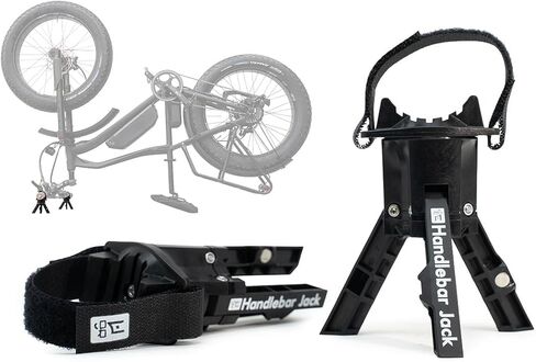 حامل إصلاح محمول V3 لـ ebikes ، حزمة كاملة مع حامل الإصلاح ، ملصقات عاكسة وجاك السرج | متوافق مع جميع الدراجات الكهربائية | مجموعة من الرافعات 2 in Kuwait