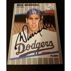 Mike Marshall Dodgers 1989 Fleer #66 Angels Authentic Signed Autograph JG2 - Baseball Slabbed Autographed Cards in Saudi Arabia