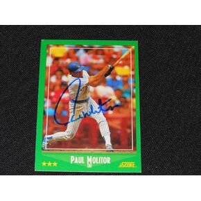 Brewers HOF Paul Molitor Signed 1988 Score Autograph Card #340 TOUGH 822 - MLB Autographed Baseball Cards in Saudi Arabia