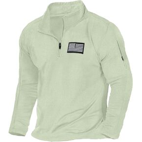 USA FLAG GRAPHIC SWESTSHERT للرجال ، وطني أمريكي 1/4 بسحاب طويل الأكمام مع جيب الكتف in Kuwait