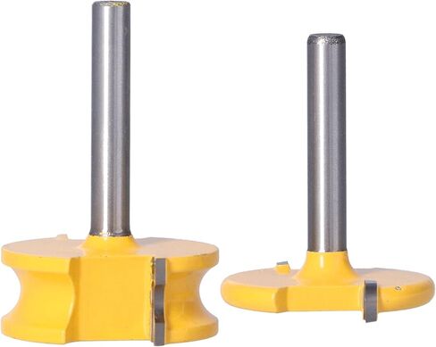T Track Router Bit Set 2Pcs 1/4in Shank Silver Yellow Bead Joint T Slot Cutter for Woodworking Tools in Saudi Arabia