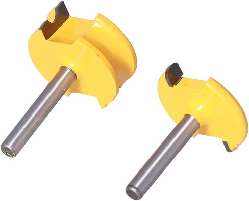 T Track Router Bit Set 2Pcs 1/4in Shank Silver Yellow Bead Joint T Slot Cutter for Woodworking Tools in Saudi Arabia
