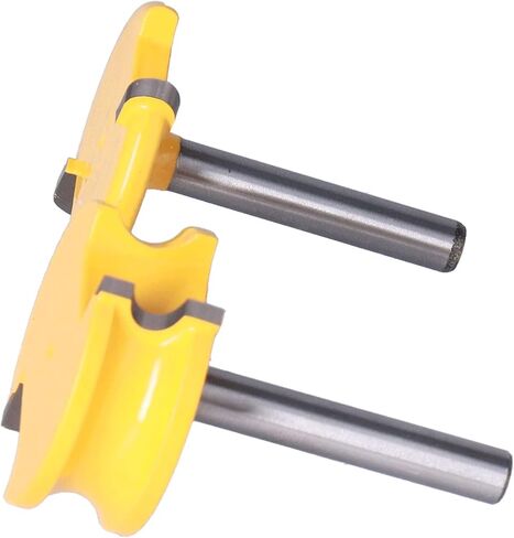 T Track Router Bit Set 2Pcs 1/4in Shank Silver Yellow Bead Joint T Slot Cutter for Woodworking Tools in Saudi Arabia