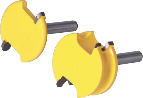 T Track Router Bit Set 2Pcs 1/4in Shank Silver Yellow Bead Joint T Slot Cutter for Woodworking Tools in Saudi Arabia