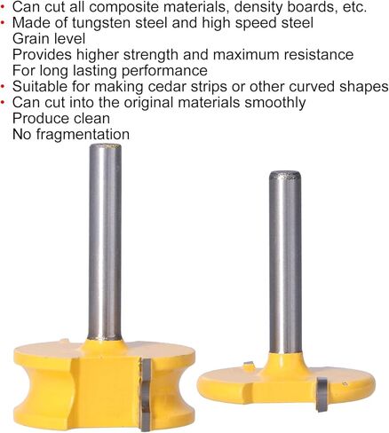T Track Router Bit Set 2Pcs 1/4in Shank Silver Yellow Bead Joint T Slot Cutter for Woodworking Tools in Saudi Arabia