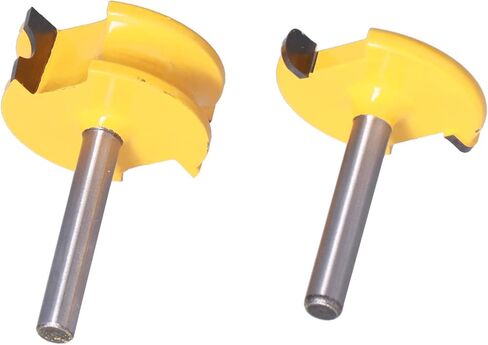 T Track Router Bit Set 2Pcs 1/4in Shank Silver Yellow Bead Joint T Slot Cutter for Woodworking Tools in Saudi Arabia