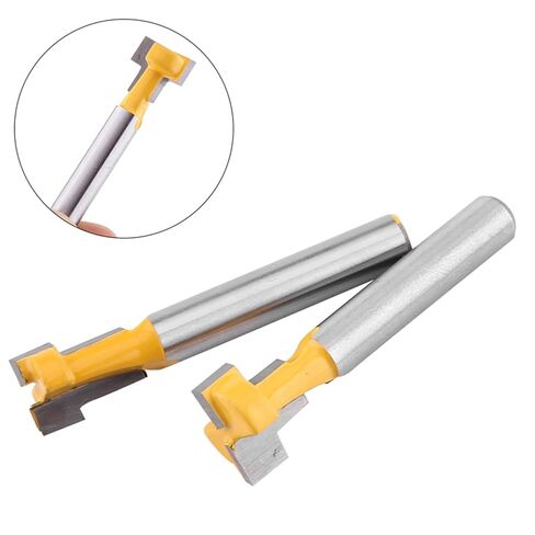 2pcs جهاز التوجيه القاطع الصفراء T ل 3/8 1/2 قطع 1/4 شانك قاطع الأعمال الخشبية المحترفة لآلات نقش كهربائية للآلات الزحالية in Kuwait
