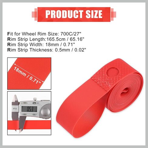 700C 27 "دراجة دراجة دراجة العجلة حافة الشريط حافة الشريط بطانة الداخلية حماية الأنبوب شريط PVC Red زوج بقطع السيارة in Saudi Arabia