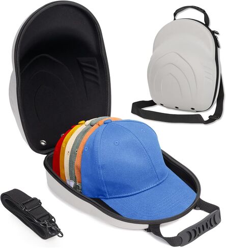 Hard Hat Case for Baseball Caps,Hat Carrier Travel Case with One Black Baseball Cap and Adjustable Shoulder Strap,Hat Organizer Holder Bag for 6 Baseball Caps (Black) in Saudi Arabia