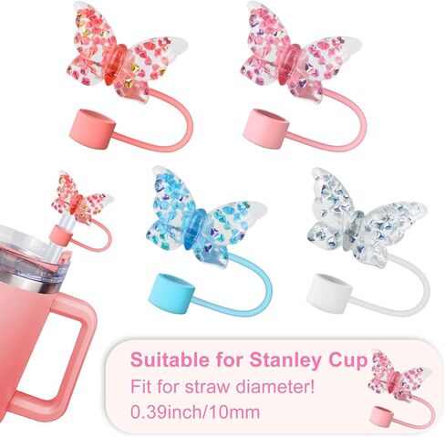 4 Pack Flowers Straw Cover for Stanley 40 30 Oz Cup Accessories - Summer Silicone Straw Covers Cap, Hawaii Topper Protector Lid Compatible With Water Bottle in Saudi Arabia