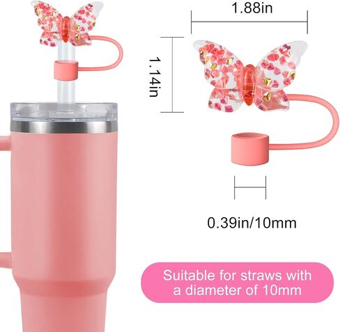 4 Pack Flowers Straw Cover for Stanley 40 30 Oz Cup Accessories - Summer Silicone Straw Covers Cap, Hawaii Topper Protector Lid Compatible With Water Bottle in Saudi Arabia