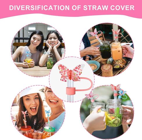 4 Pack Flowers Straw Cover for Stanley 40 30 Oz Cup Accessories - Summer Silicone Straw Covers Cap, Hawaii Topper Protector Lid Compatible With Water Bottle in Saudi Arabia