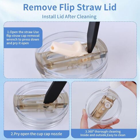 2 Pack 40oz Detachable Flip Straw Lid for Stanley Quencher ProTour, Easy to Clean, No Spill Leak Proof Lids Replacement for 40oz Stanley Cup in Saudi Arabia