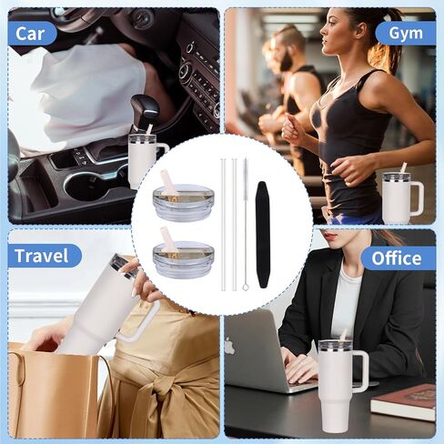 2 Pack 40oz Detachable Flip Straw Lid for Stanley Quencher ProTour, Easy to Clean, No Spill Leak Proof Lids Replacement for 40oz Stanley Cup in Saudi Arabia