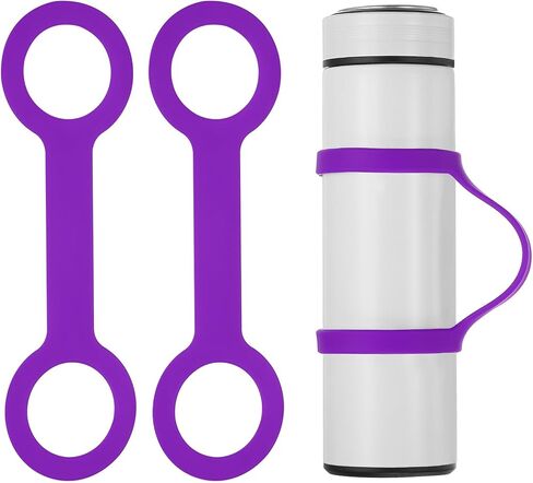 PATIKIL Water Bottle Carrier Grip, Portable Soft Silicone Non-Slip Water Handle Grip Water Bottle Holder Strap in Saudi Arabia