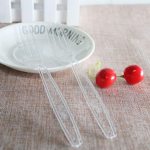 500 Count Clear Disposable Plastic Forks, Heavy Weight Disposable Forks Plastic Utensils for Parties, Picnics, Big Event, Daily Use in Saudi Arabia