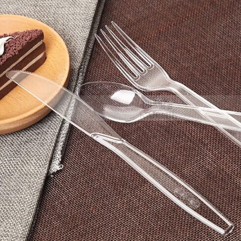 500 Count Clear Disposable Plastic Forks, Heavy Weight Disposable Forks Plastic Utensils for Parties, Picnics, Big Event, Daily Use in Saudi Arabia
