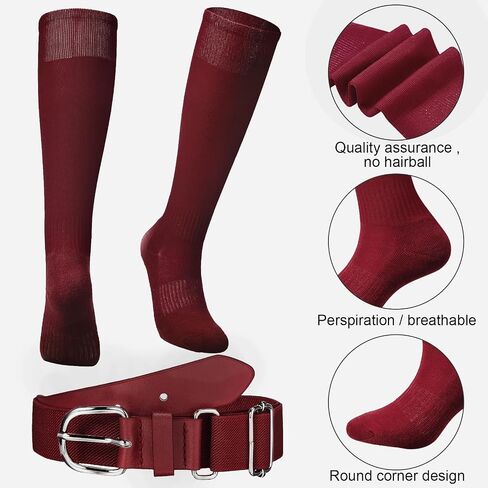 Baseball Socks and Belt Youth Combo Set Softball Belts with Softball Sock Elastic Waist Belt in Saudi Arabia