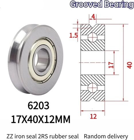 10PCS Straightening Mixed Wheel Over Line with Groove Bearing V 6203 15X35X11MM Pulley U Groove Type(V6203-3-1) in Saudi Arabia