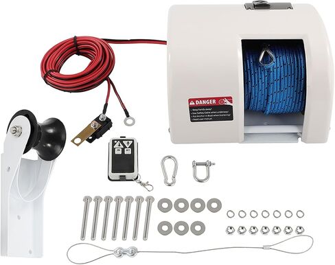 AUTOMUTO Electric Anchor Winch Heavy Duty Marine Boat Anchor Winch with Remote Control Easy Installation Included Accessories Supports 25 Pound Anchors Performance for Boats up to 20 Feet in Saudi Arabia