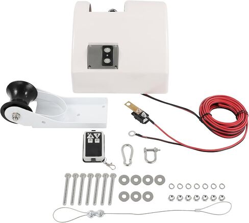 AUTOMUTO Electric Anchor Winch Heavy Duty Marine Boat Anchor Winch with Remote Control Easy Installation Included Accessories Supports 25 Pound Anchors Performance for Boats up to 20 Feet in Saudi Arabia