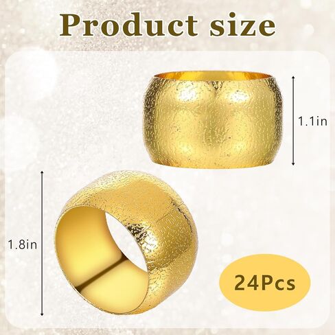 24 PCS Gold Fackin Rings Metal Fedabkin Ring Motioners for Cloth Table Decorations for Wedding Anniversary Hirdners Farty of table (Classic) in Saudi Arabia