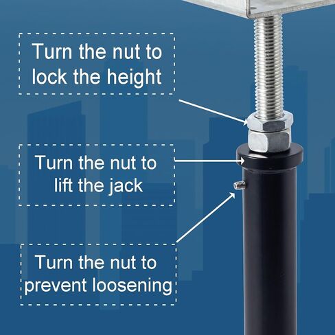 2 Pack U-Shaped Floor Jack - Adjustable Steel Beam Support for 4x2, 4x4, 4x6 Joists Heavy Duty Screw Jack with U-Head Telepost & House Jack.6-8.5 Inch Adjustment Range. in Kuwait