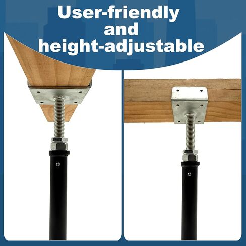 2 Pack U-Shaped Floor Jack - Adjustable Steel Beam Support for 4x2, 4x4, 4x6 Joists Heavy Duty Screw Jack with U-Head Telepost & House Jack.6-8.5 Inch Adjustment Range. in Kuwait