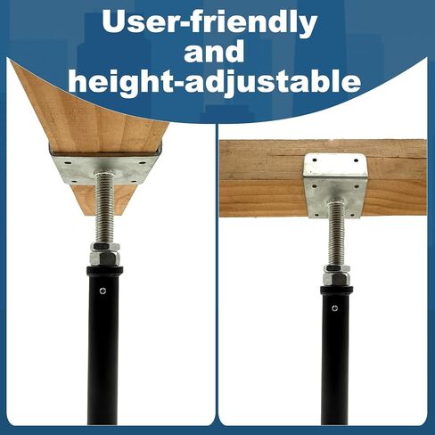 2 Pack U-Shaped Floor Jack - Adjustable Steel Beam Support for 4x2, 4x4, 4x6 Joists Heavy Duty Screw Jack with U-Head Telepost & House Jack.6-8.5 Inch Adjustment Range. in Kuwait