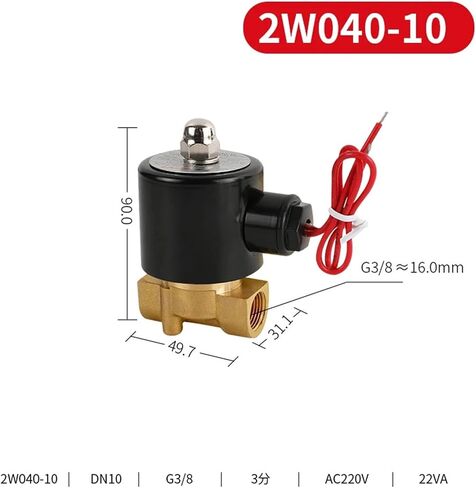 PNEUMATIC DN08 DN10 DN15 DN20 DN25 1/4 "3/8" 1/2 "3/4" 1 "صمام الملف اللولبي 12V 220V الهوائية لغازات هيليوم زيت الماء (DN10 ، DC12V) in Kuwait