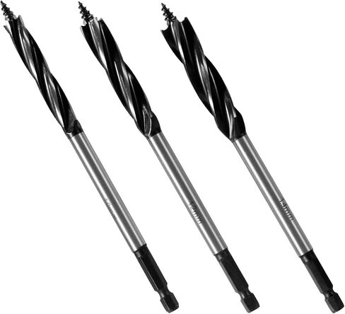 8Pcs Wood Auger Drill Bit Set High-Carbon Steel 4 Flute Cut Drilling Bit Kit, 25/64", 15/32", 35/64", 5/8", 45/64", 25/32", 55/64", 63/64" Inch Size with 1/4" Quick Change Hex Shank in Saudi Arabia