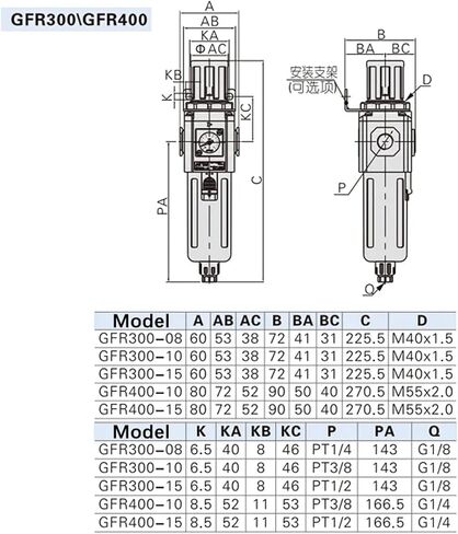 Pressure Regulating Filter GFR300-10/8 GFR200-06/08 GFR400-15-A-F1(GFR200-06-F1) in Kuwait