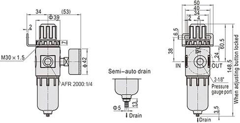 AFR2000 1/4 مرشحات هوائية ضاغط الهواء رطوبة الفاصل الرطبة المنظم لفواصل زيت مياه الزيت in Saudi Arabia