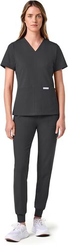 Jaanuu ULTRAsoft Essential Comfort Women’s 6-Pocket Scrub Set – Soft Stretch Fabric, Slim Fit, Adjustable Waist Scrub in Kuwait