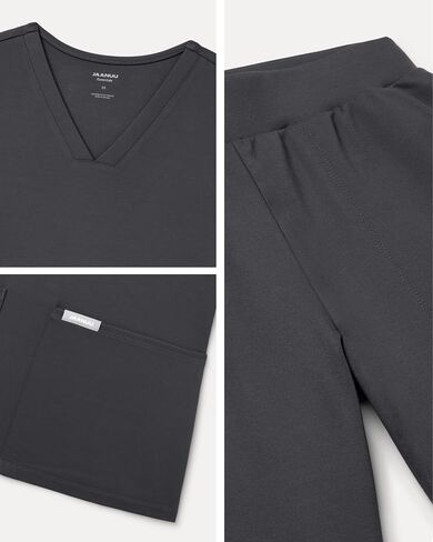 Jaanuu ULTRAsoft Essential Comfort Women’s 6-Pocket Scrub Set – Soft Stretch Fabric, Slim Fit, Adjustable Waist Scrub in Kuwait