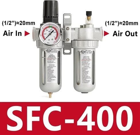 SFC400 1/2 SFC300 3/8 SFC200 1/4 Air Filter Pneumatic Parts Regulator Oil Water Separator Trap Regulator Valve for Compressor(SFC-400) in Saudi Arabia