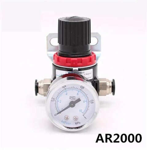 AR2000 G1/4" Pneumatic Air Compressor Pressure Regulator Reduction Valve AR-2000 W Fittings 4 6 8 10 12mm(AR2000 Fitting 12mm) in Saudi Arabia