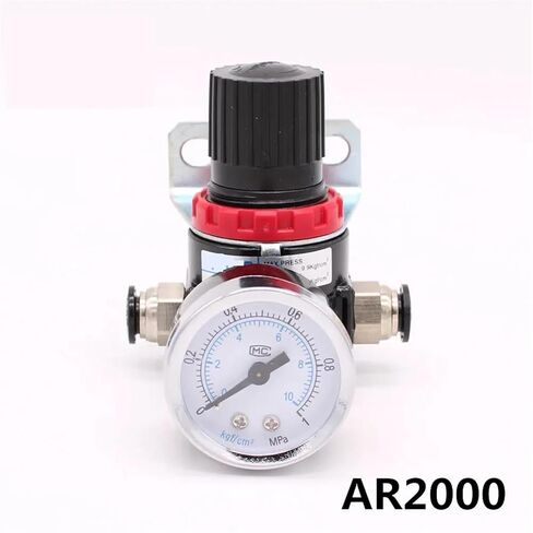 AR2000 G1/4" Pneumatic Air Compressor Pressure Regulator Reduction Valve AR-2000 W Fittings 4 6 8 10 12mm(AR2000 Fitting 12mm) in Saudi Arabia
