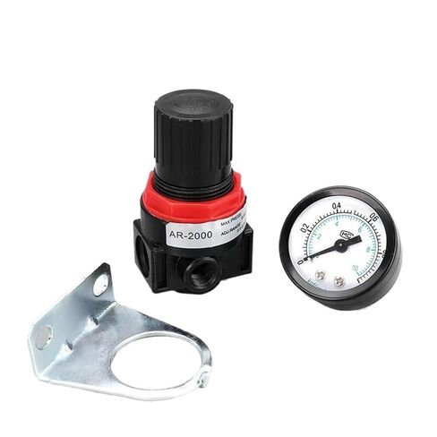 AR2000 G1/4" Pneumatic Air Compressor Pressure Regulator Reduction Valve AR-2000 W Fittings 4 6 8 10 12mm(AR2000 Fitting 12mm) in Saudi Arabia