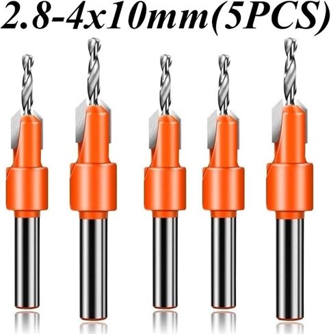 1Pcs HSS Woodworking Countersink Router Drill Bit Set Screw Cutter Timber Tools Alloy Extractor Salad Bits 8mm 10mm Shank(4.0x8mm(1PC)) in Kuwait