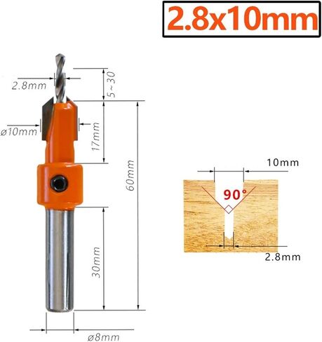 1Pcs HSS Woodworking Countersink Router Drill Bit Set Screw Cutter Timber Tools Alloy Extractor Salad Bits 8mm 10mm Shank(4.0x8mm(1PC)) in Kuwait