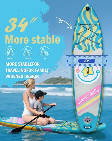 11'STAND UP PADDLE BADARDS CONTROL مع إكسسوارات SUP PREMIUM SUP على ظهر حقيبة الظهر والزعانف القابلة للإزالة ، لوحات مجداف قابلة للنفخ 34 بوصة من جميع مستويات المهارة in Saudi Arabia